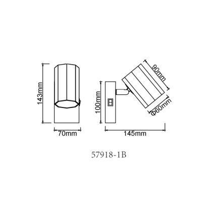 Globo - Nástěnné bodové svítidlo 1xGU10/25W/230V černá