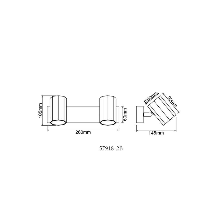 Globo - Bodové svítidlo 2xGU10/25W/230V černá