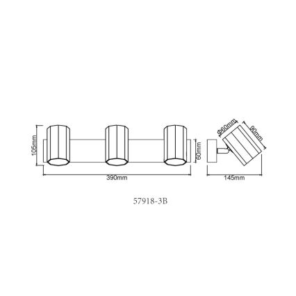 Globo - Bodové svítidlo 3xGU10/25W/230V černá