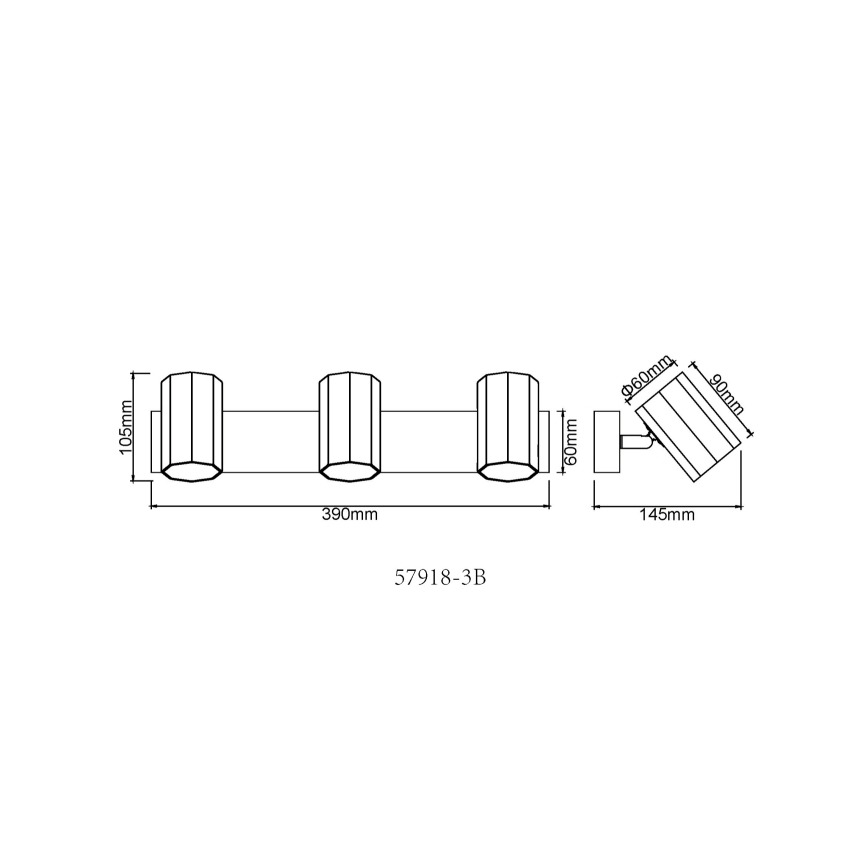 Globo - Bodové svítidlo 3xGU10/25W/230V černá