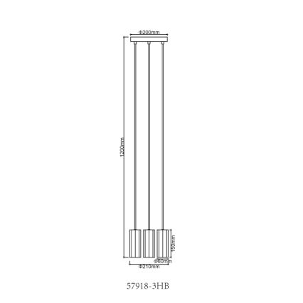 Globo - Lustr na lanku 3xGU10/25W/230V černá