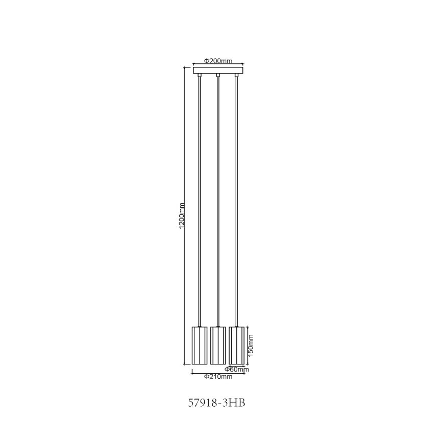 Globo - Lustr na lanku 3xGU10/25W/230V černá