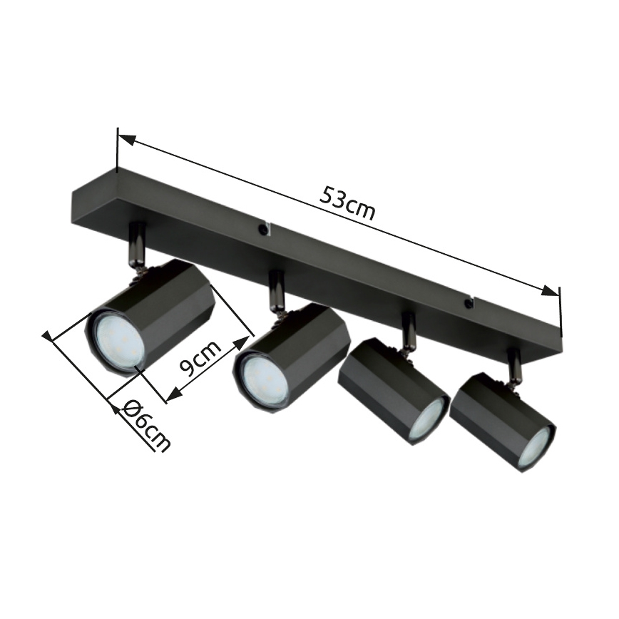 Globo - Bodové svítidlo 4xGU10/25W/230V černá