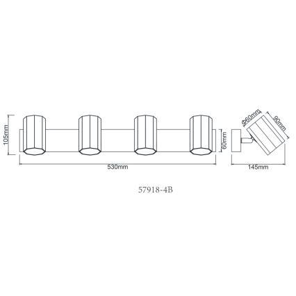 Globo - Bodové svítidlo 4xGU10/25W/230V černá