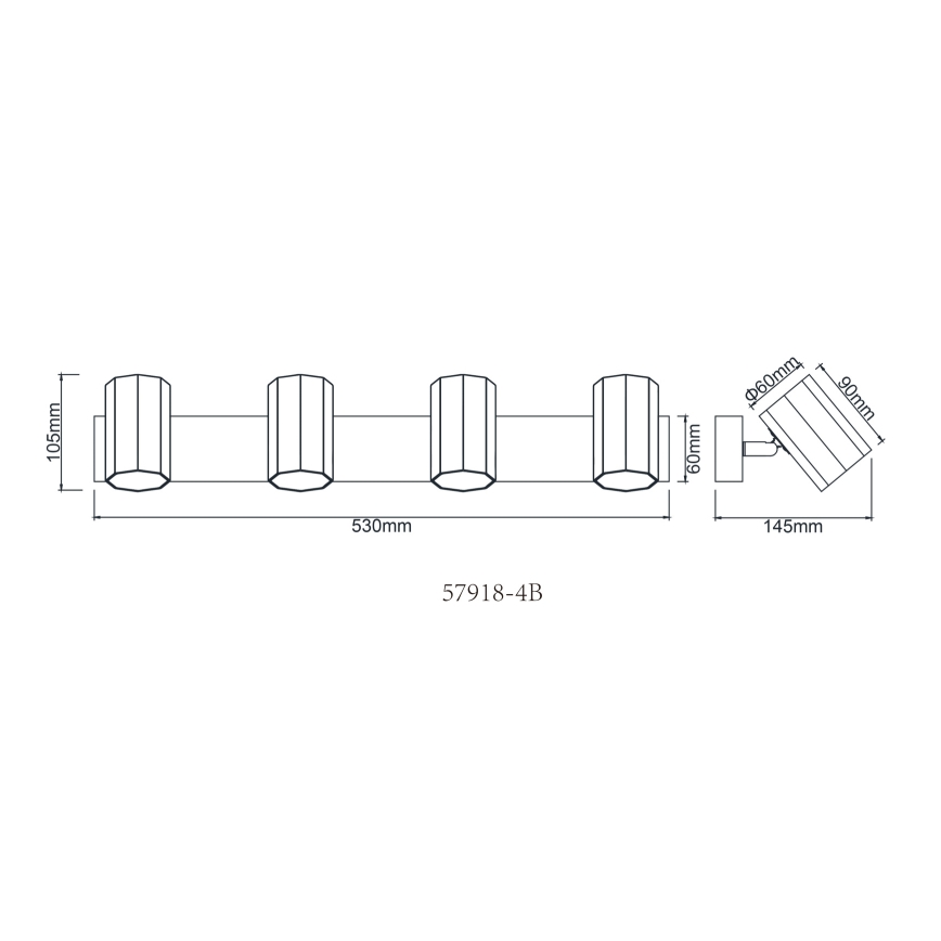 Globo - Bodové svítidlo 4xGU10/25W/230V černá