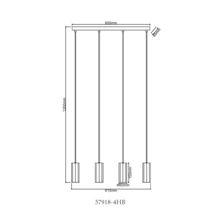 Globo - Lustr na lanku 4xGU10/25W/230V černá