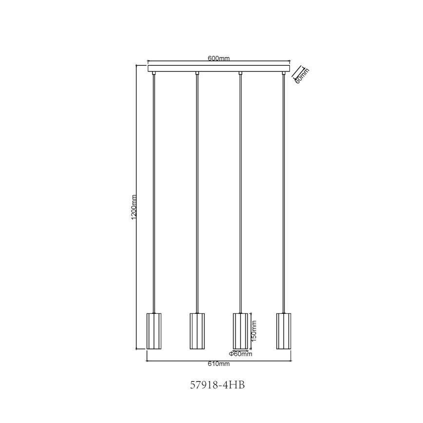 Globo - Lustr na lanku 4xGU10/25W/230V černá