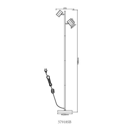 Globo - Stojací lampa 2xGU10/5W/230V černá