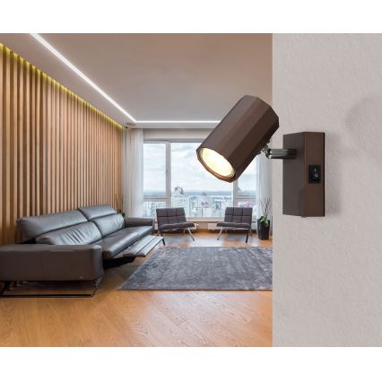 Globo - Nástěnné bodové svítidlo 1xGU10/25W/230V hnědá
