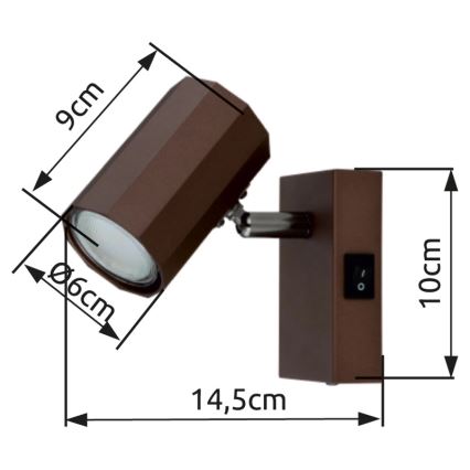 Globo - Nástěnné bodové svítidlo 1xGU10/25W/230V hnědá