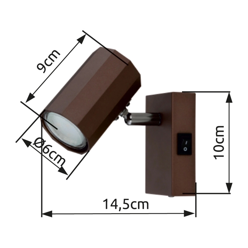 Globo - Nástěnné bodové svítidlo 1xGU10/25W/230V hnědá