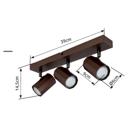 Globo - Bodové svítidlo 3xGU10/25W/230V hnědá