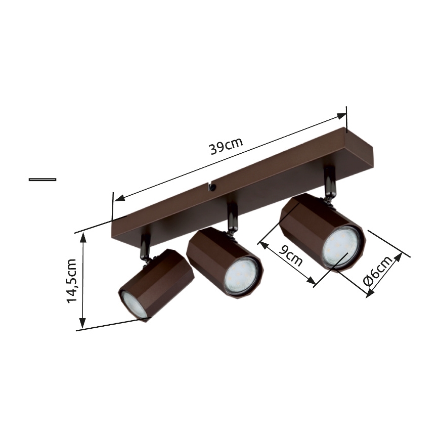 Globo - Bodové svítidlo 3xGU10/25W/230V hnědá