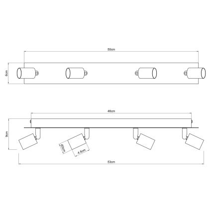 Globo - Bodové svítidlo 4xGU10/35W/230V černá