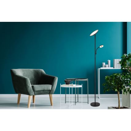 Globo - LED Stmívatelná stojací lampa LED/20W/230V+ LED/5W 3000/4000/6500K černá