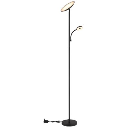 Globo - LED Stmívatelná stojací lampa LED/20W/230V+ LED/5W 3000/4000/6500K černá
