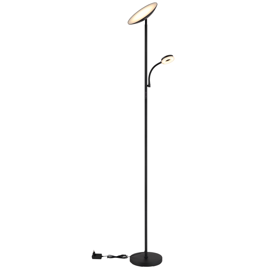 Globo - LED Stmívatelná stojací lampa LED/20W/230V+ LED/5W 3000/4000/6500K černá