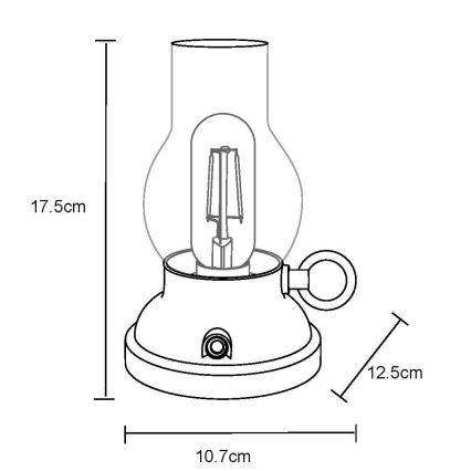 Globo - LED Stmívatelná nabíjecí dotyková stolní lampa LED/1W/3,7V 1200 mAh antracit