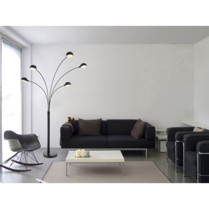 Globo - Stojací lampa 5xE14/40W/230V černá