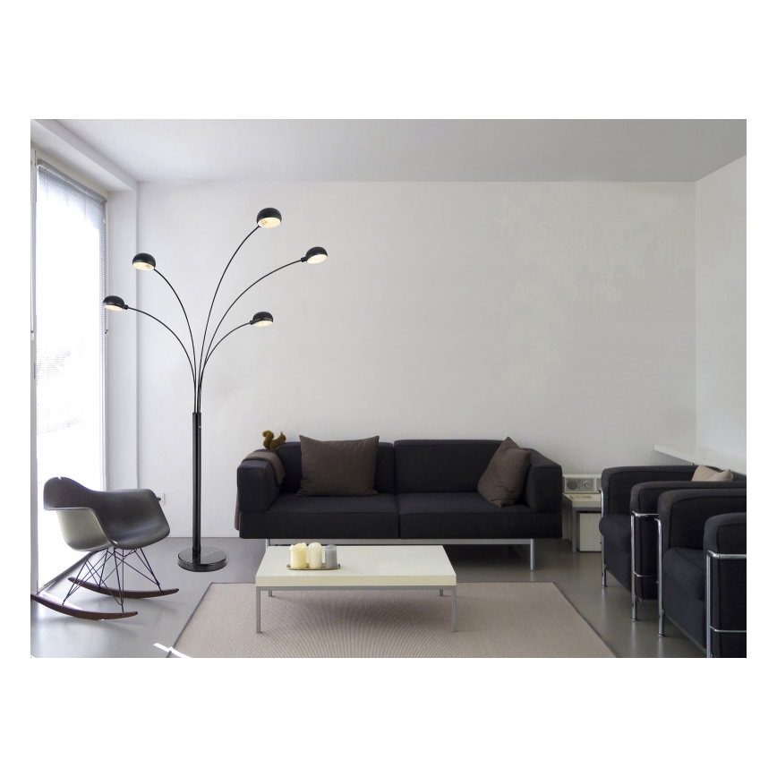Globo - Stojací lampa 5xE14/40W/230V černá