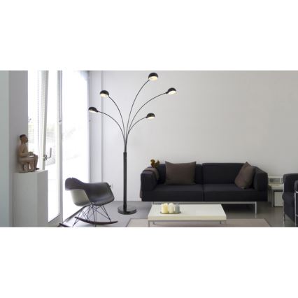 Globo - Stojací lampa 5xE14/40W/230V černá