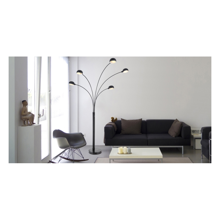 Globo - Stojací lampa 5xE14/40W/230V černá