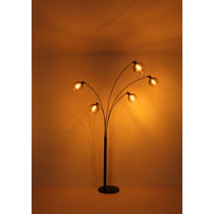 Globo - Stojací lampa 5xE27/40W/230V kouřová