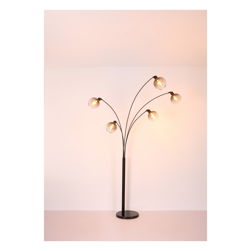 Globo - Stojací lampa 5xE27/40W/230V kouřová