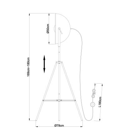 Globo 58286 - Stojací lampa XIRENA 1xE27/60W/230V