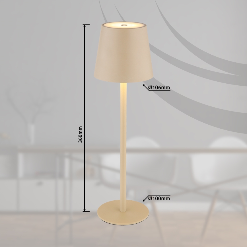 Globo - LED Stmívatelná dotyková venkovní lampa LED/3W/3,7V IP44 1800 mAh USB béžová