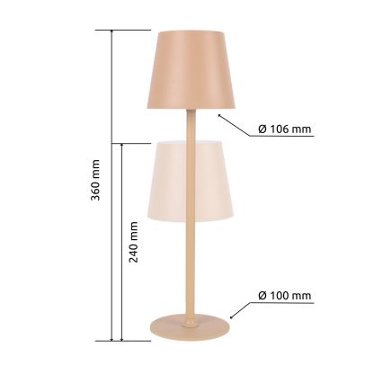 Globo - LED Stmívatelná dotyková venkovní lampa LED/3W/3,7V IP44 1800 mAh USB béžová