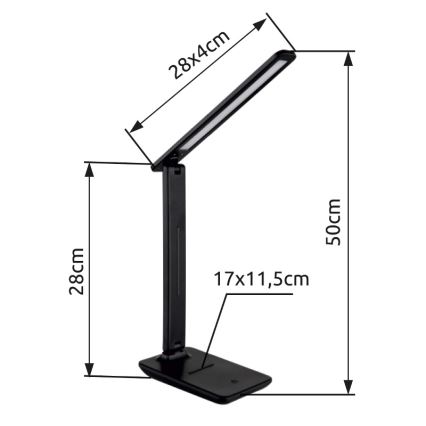 Globo - LED Dotyková stmívatelná stolní lampa LED/5W/230V 2700/4000/6500K černá