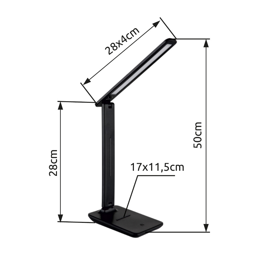 Globo - LED Dotyková stmívatelná stolní lampa LED/5W/230V 2700/4000/6500K černá