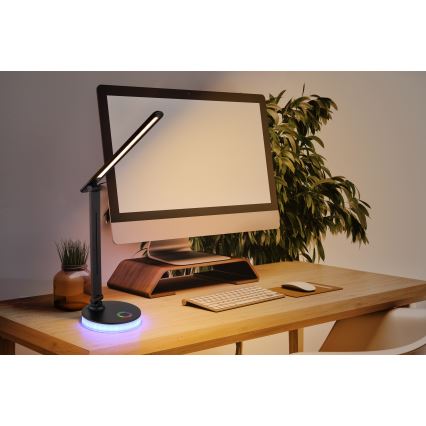 Globo - LED RGBW Stmívatelná dotyková stolní lampa LED/5W/230V + LED/2W 2700K/4000K/6500K černá