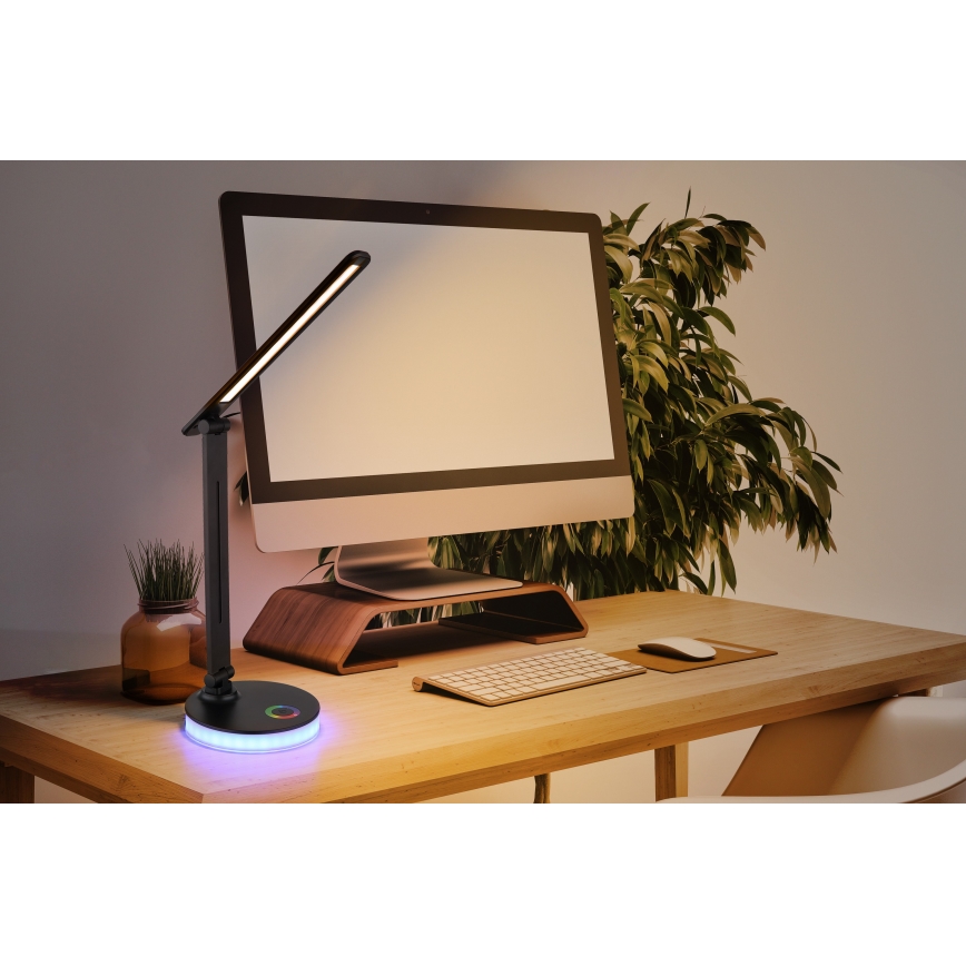 Globo - LED RGBW Stmívatelná dotyková stolní lampa LED/5W/230V + LED/2W 2700K/4000K/6500K černá