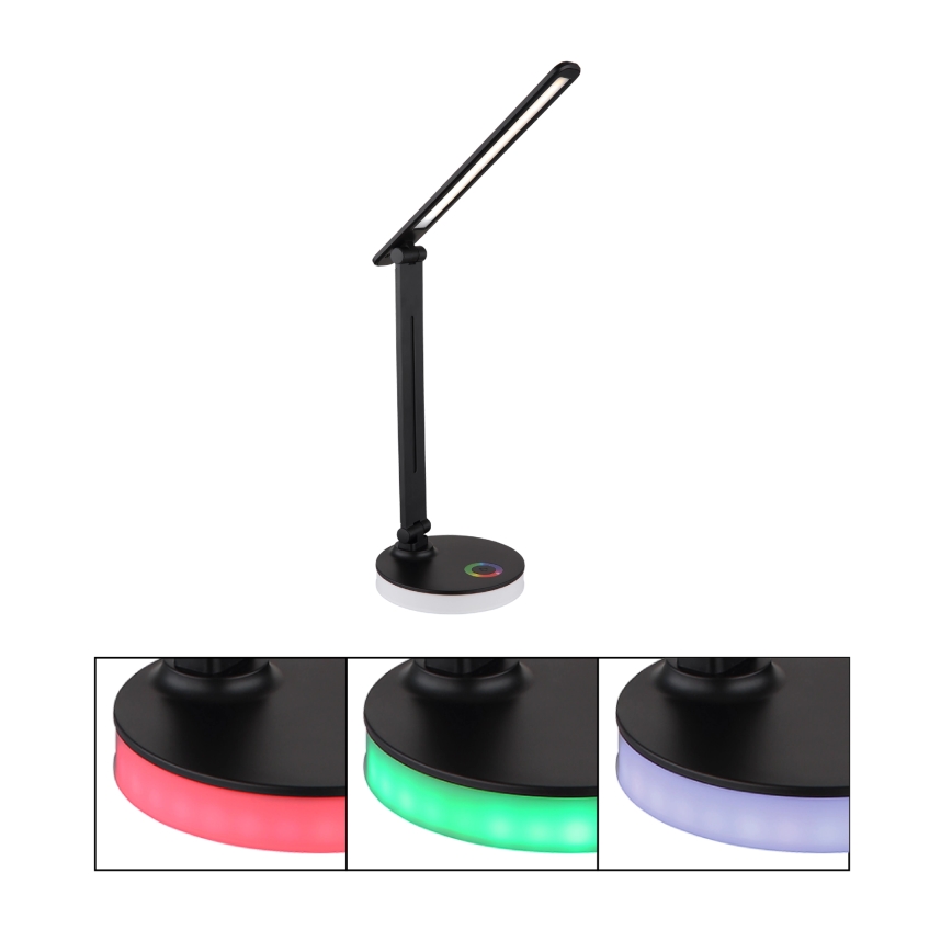 Globo - LED RGBW Stmívatelná dotyková stolní lampa LED/5W/230V + LED/2W 2700K/4000K/6500K černá