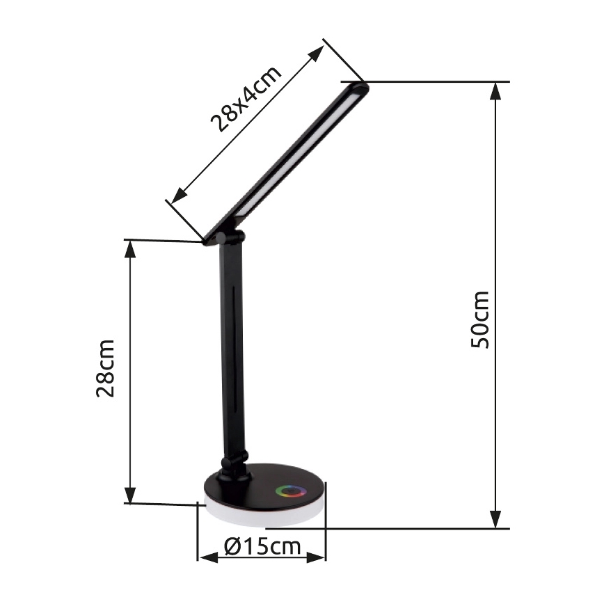 Globo - LED RGBW Stmívatelná dotyková stolní lampa LED/5W/230V + LED/2W 2700K/4000K/6500K černá