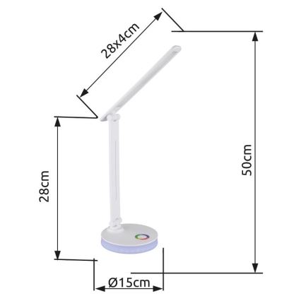 Globo - LED RGBW Stmívatelná dotyková stolní lampa LED/5W/230V + LED/2W 2700K/4000K/6500K bílá
