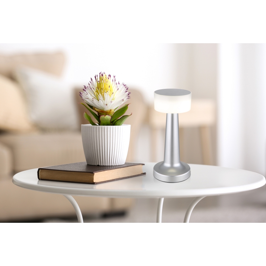 Globo - LED Stmívatelná dotyková stolní lampa LED/1W/3,7V 2700K/4000K/6500K 800 mAh USB matný chrom