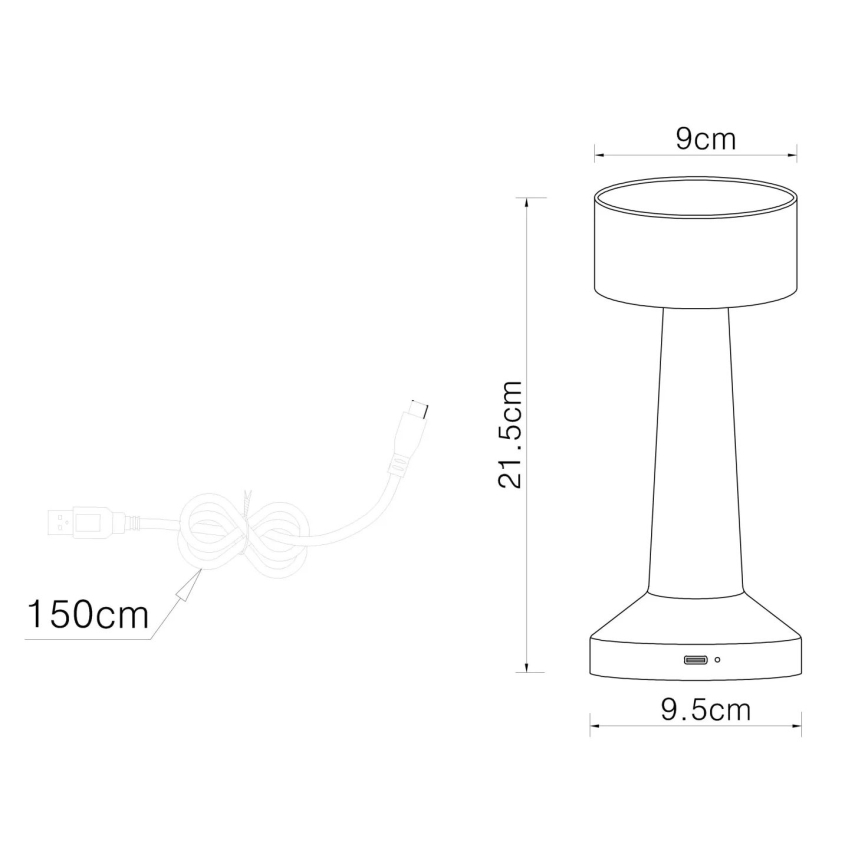 Globo - LED Stmívatelná dotyková stolní lampa LED/1W/3,7V 2700K/4000K/6500K 800 mAh USB bílá