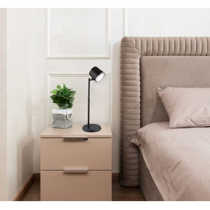 Globo - LED Stmívatelná dotyková stolní lampa 4v1 LED/6W/3,7V 3000K/4000K/6500K 1500 mAh USB černá
