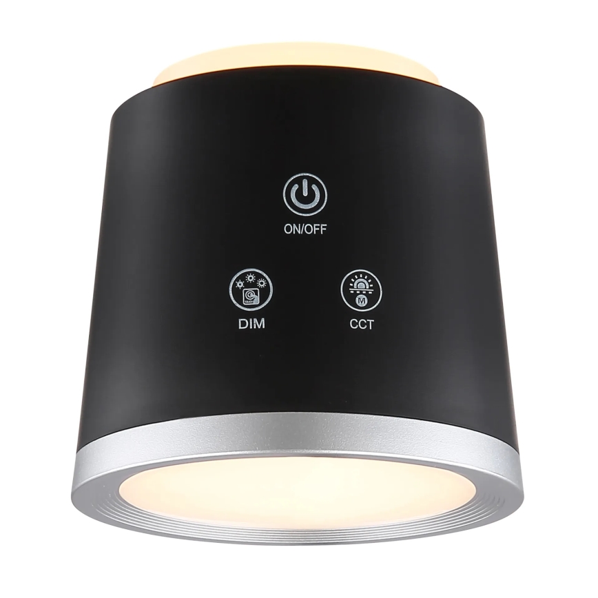 Globo - LED Stmívatelná dotyková stolní lampa 4v1 LED/6W/3,7V 3000K/4000K/6500K 1500 mAh USB černá