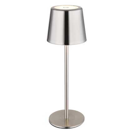 Globo - LED Stmívatelná dotyková nabíjecí stolní lampa LED/2W/3,7V 3000/4000/6000K 2200 mAh lesklý chrom