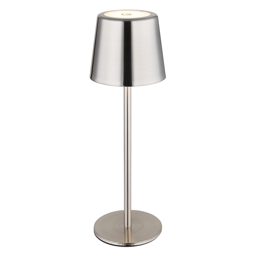 Globo - LED Stmívatelná dotyková nabíjecí stolní lampa LED/2W/3,7V 3000/4000/6000K 2200 mAh lesklý chrom