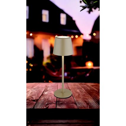 Globo - LED Stmívatelná venkovní dotyková stolní lampa LED/2W/5V 3000/4000/6000K 2200 mAh IP44 krémová