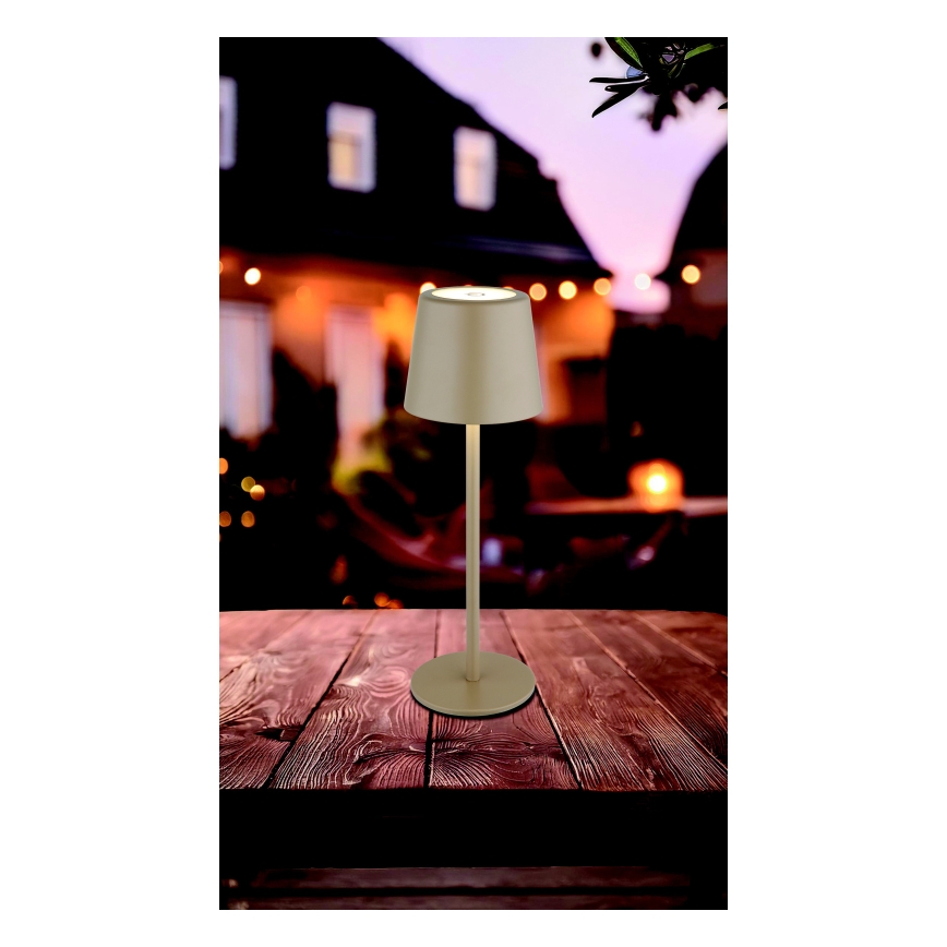 Globo - LED Stmívatelná venkovní dotyková stolní lampa LED/2W/5V 3000/4000/6000K 2200 mAh IP44 krémová