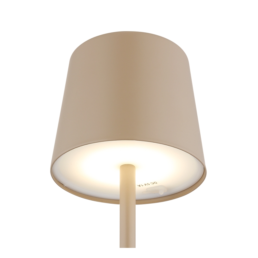 Globo - LED Stmívatelná venkovní dotyková stolní lampa LED/2W/5V 3000/4000/6000K 2200 mAh IP44 krémová