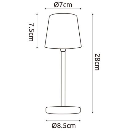 Globo - LED Stmívatelná venkovní dotyková stolní lampa LED/2W/5V 3000/4000/6000K 2200 mAh IP44 bílá