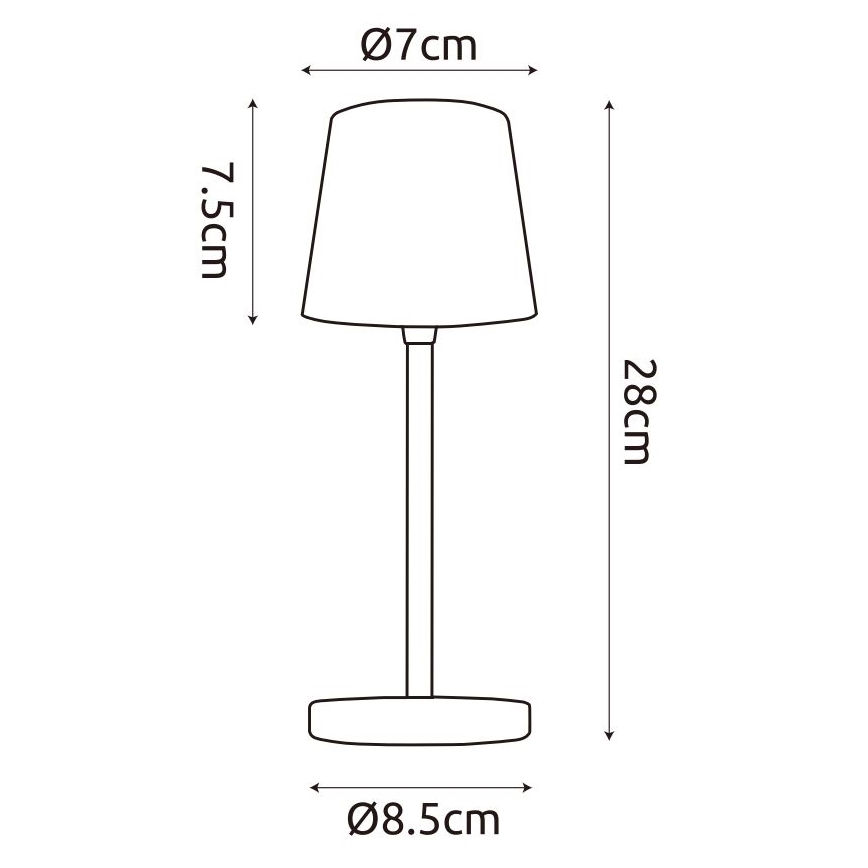 Globo - LED Stmívatelná venkovní dotyková stolní lampa LED/2W/5V 3000/4000/6000K 2200 mAh IP44 bílá