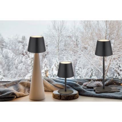 Globo - LED Stmívatelná dotyková nabíjecí venkovní stolní lampa 3v1 LED/3W/5V 3000/4000/5000K IP54 1800 mAh černá